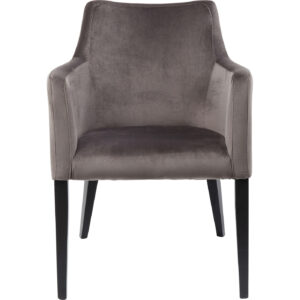 Chair with Armrest Black Mode Velvet Grey