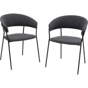 Chair with Armrest Belle Anthracite (2/Set)